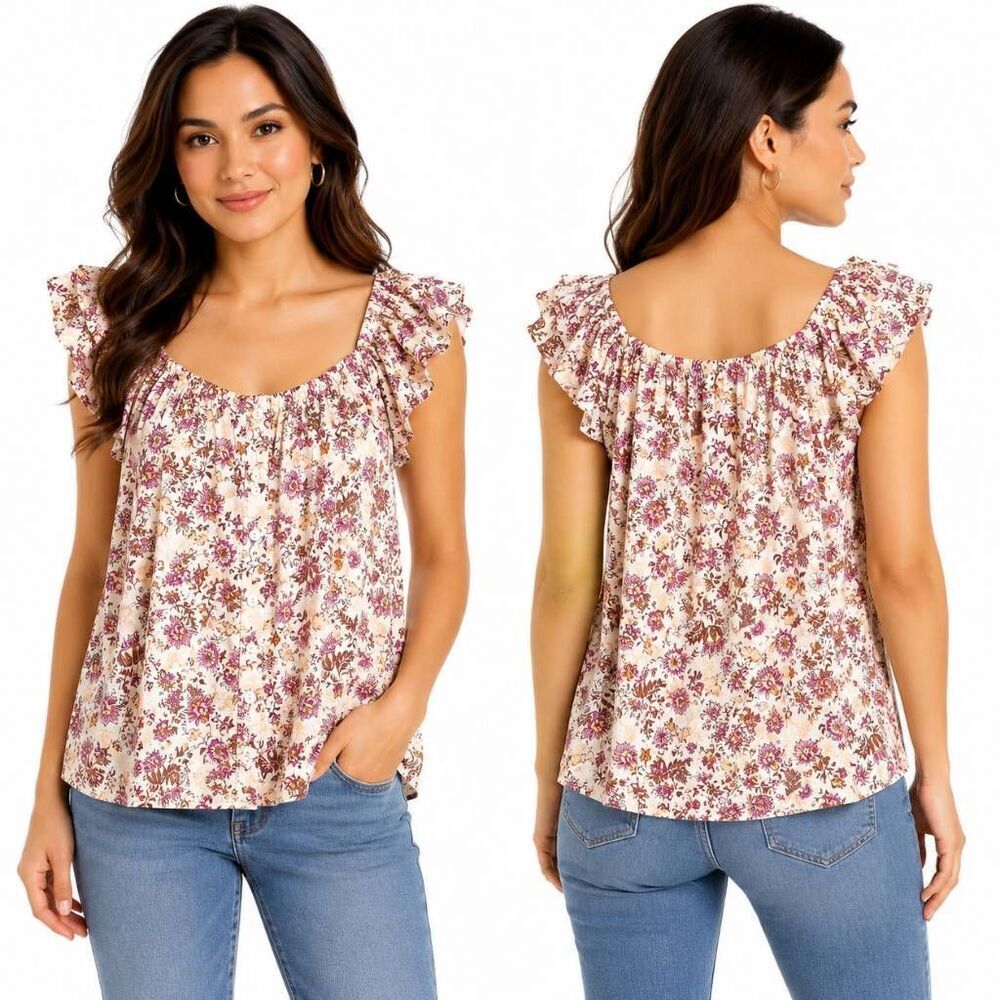 Jessica Simpson Medium Floral Off Shoulder Peasant Top